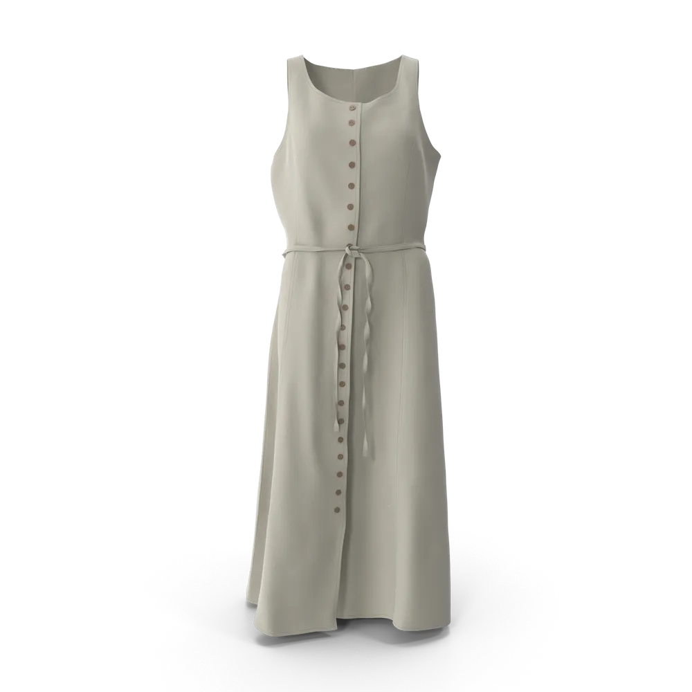 Vestido Gris Midi
